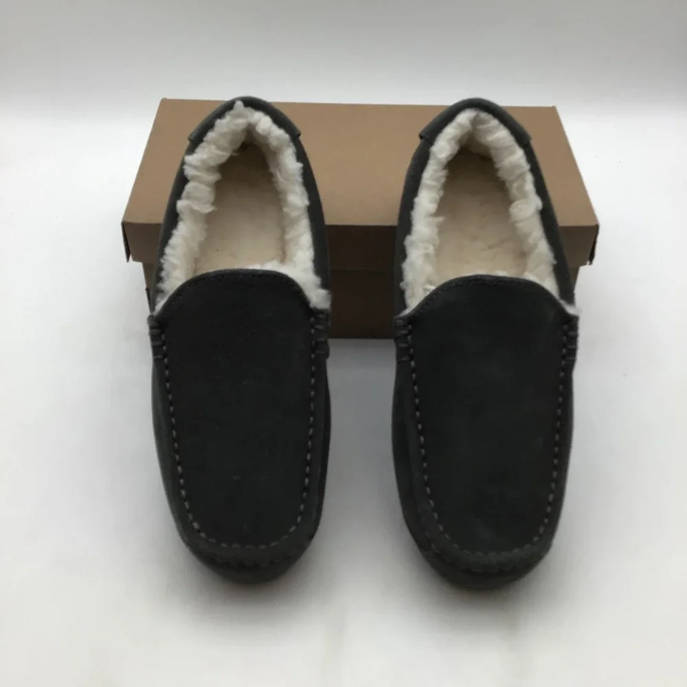 Koolaburra by UGG Mens‎ Dark Gray Suede Tipton Moccasin Slippers Size 8 NEW